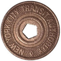 Жетон Нью-Йоркского метрополитена. Five Boroughs (пять округов). Магнитный. 1995 год, Нью-Йорк, США.