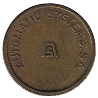 Automatic Systems. S.A. Парковочный жетон. Бельгия. (жёлтый металл)