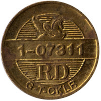 Рекламный жетон журнала "Ридерз дайджест" ("Reader's Digest"). Латунь. RD 1-07311. Франция.